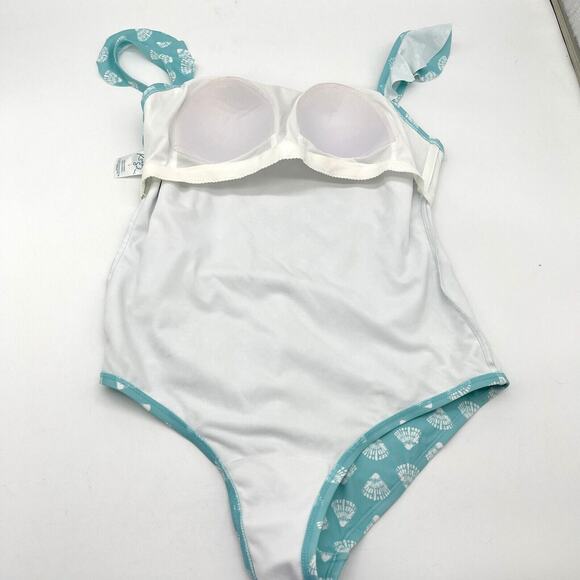 Kona Sol Womens One Piece Swimsuit‎ Size Large Beachy Sea Shells Summer Vacation - Picture 8 of 12